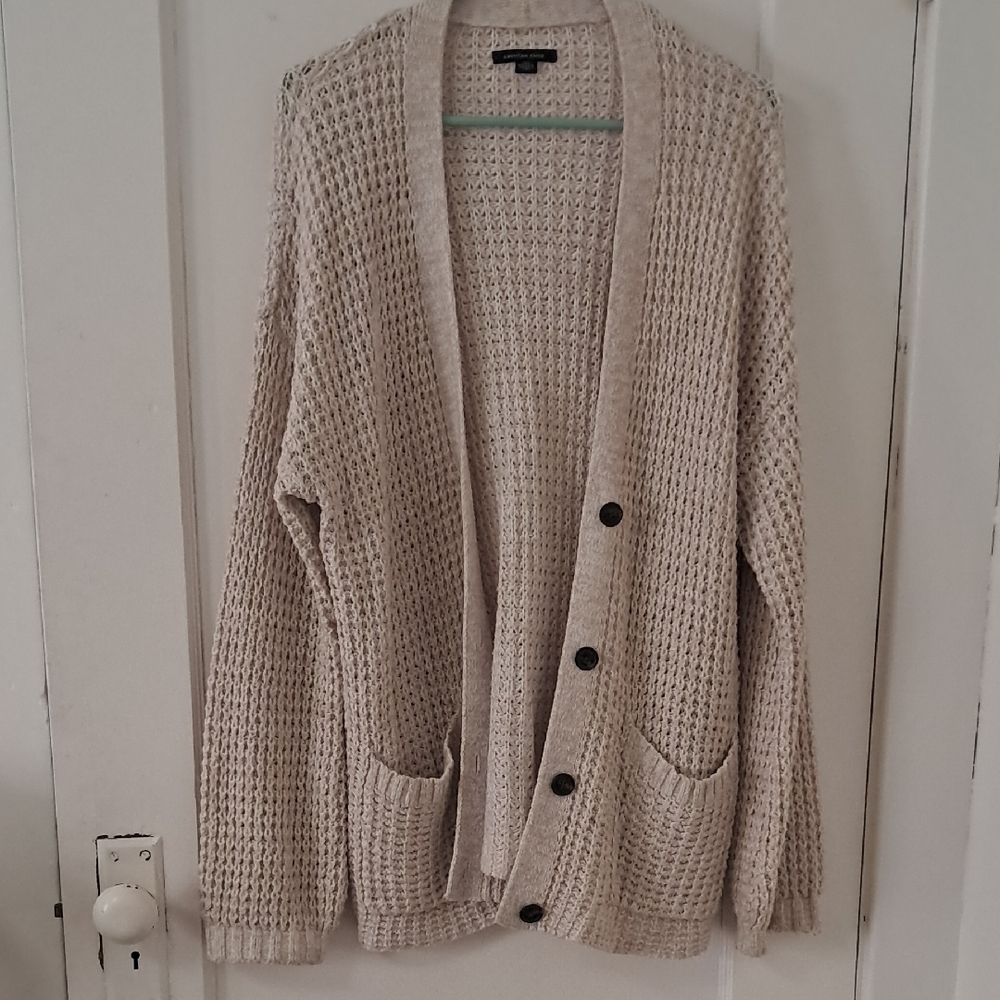 American Eagle Outfitters Cream Knit Sweater